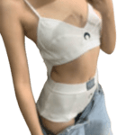 Moon embroidered Booty Shorts and Crop Top two-piece suit