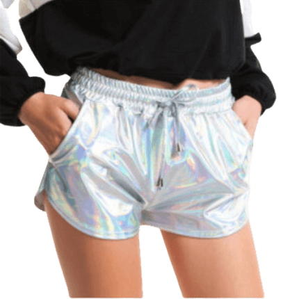 Shiny metallic casual booty shorts