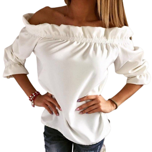 Women's Ruffled Ruffle Collar Top T-shirt