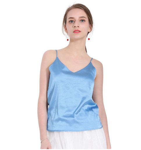 Women's short sleeveless ice silk top
