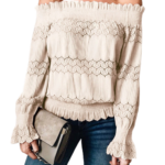 Lace One Shoulder Long Sleeve Top