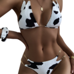 Cow Print Top Swimsuit