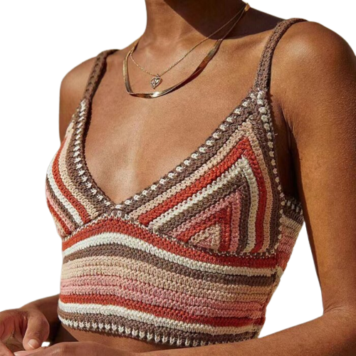 European And American Crochet Knitted Camisole Top