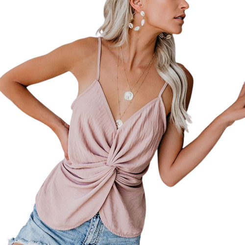 Fashion knotted halter top