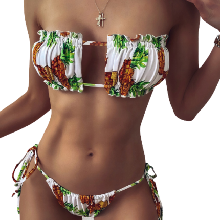 Printed sexy halter bikini