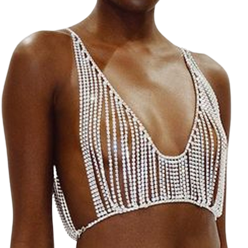 Women's Luxury Bikini Top Rhinestone Body Chain Nightclub Prom