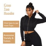 Crop Top Hoodie on woman tops