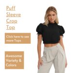 Puff Sleeve Crop Top at woman tops