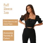 Puff Sleeve Top on woman tops