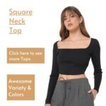 Square Neck Top on woman tops