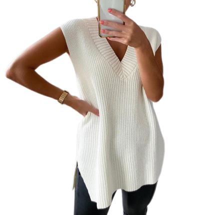 New Autumn And Winter Sweater Tank Tops Solid Color Sweater Vest