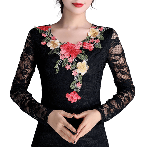 Spring Winter And Autumn New Women's Wear Lace Thermal Tops