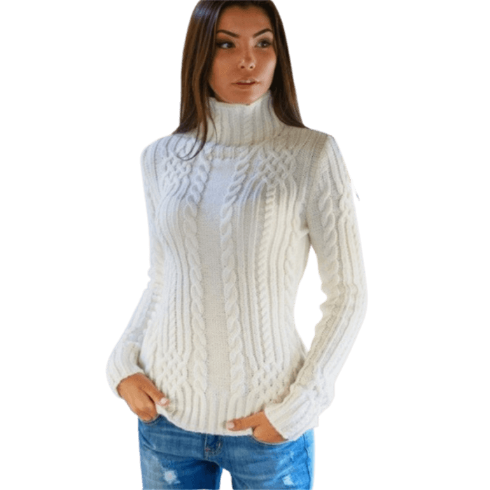 Women's High-neck Fashion Slim-fit Sweater Top
