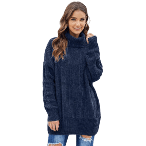 A Turtleneck Sweater With Long Sleeves For Women