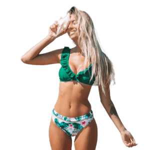 Ruffled split bikini