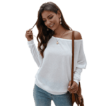 Off-the-shoulder sweater sweater knit top