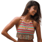 Crochet Colours Stripes Bikini Top