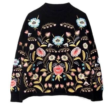 Embroidery Top Heavy Industry Flower