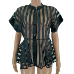 Women's Striped See-Through Shirt 15