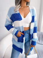 Plaid Crop Top Sweater Women's Casual Outerwear Clothes 30