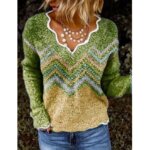Women's Printed Long-Sleeved Fleece Crop Top Sweater 62