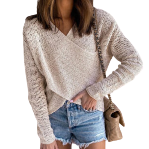 Women's Knitted Sweater Top Solid Color Bottoming Pullover Sweater