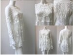 Embroidered Bell Sleeve Lace Perspective Dress 19