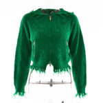 New Crop Top Sweater Women's Core Yarn Cardigan Long-sleeved Tops 13