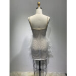 Feather Top Mini Hip Bandage Dress 17