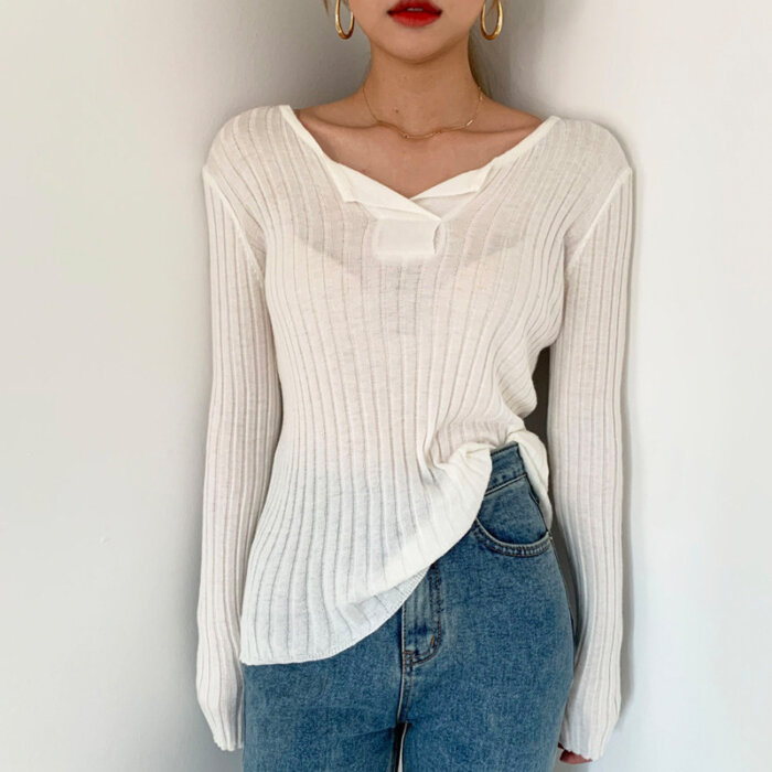 Women's Fall Slim Fit Bottoming Crop Top Sweater 15