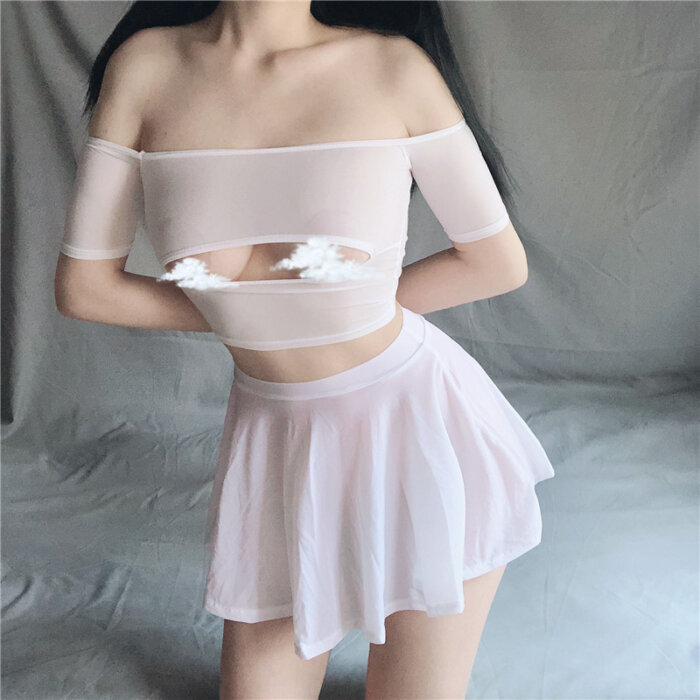 Cute Girly Top Pleated Skirt Unlined Suit 17