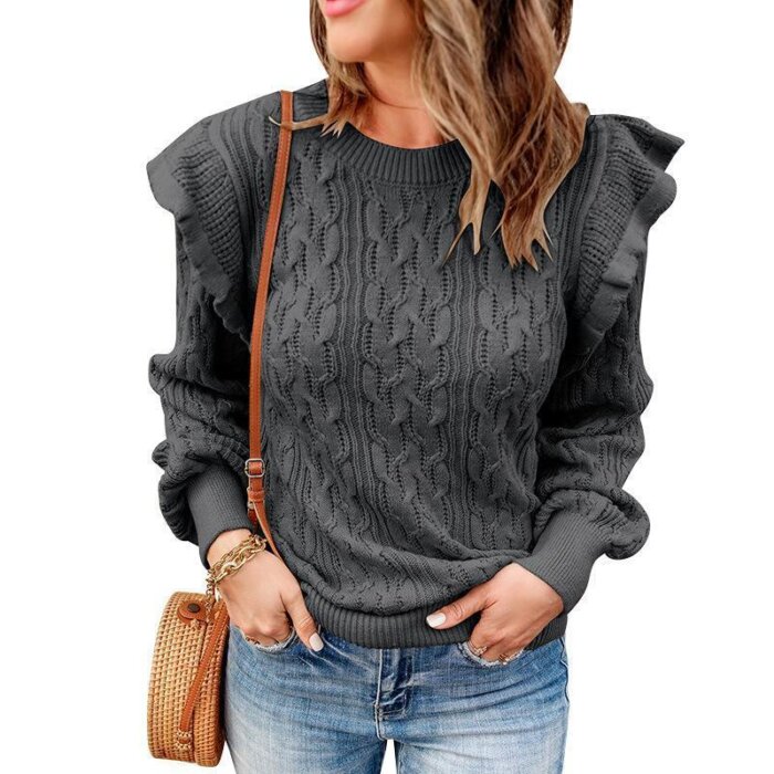 Women's Loose Long-sleeved Bottoming Crop Top Sweater 99