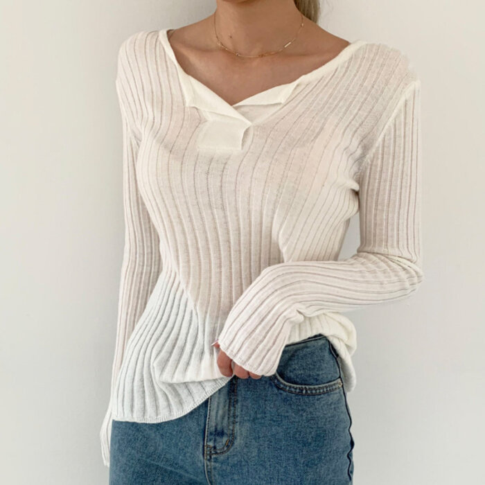 Women's Fall Slim Fit Bottoming Crop Top Sweater 11