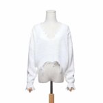 Sweater Knitted Women's V-neck Tassel Sweater Top 9