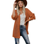 Autumn And Winter Crop Top Sweater Solid Color Knitted Button Coat For Women 11