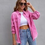 Fashion Ripped Shirt Crop Top Jacket Female Autumn And Spring Clothing 73